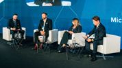 panel o PPK podczas 12 Fund Forum Michał Duniec, Małgorzata Rusewicz, Piotr Dygas, Mariusz Jaszczyk