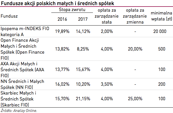 Fundusze akcji polskich MiŚ