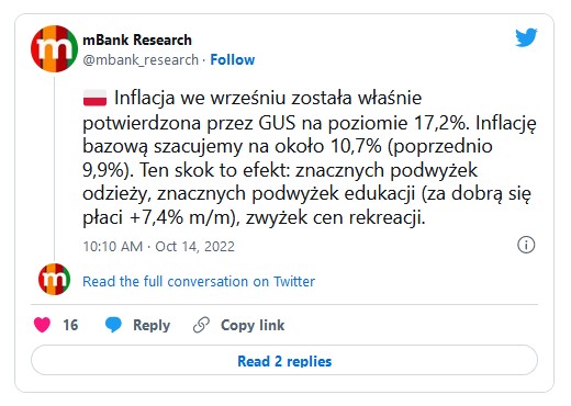 Inflacja wrzesień 2022