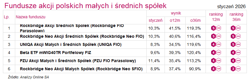 Ranking funduszy akcji mis